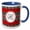 Blue/White, variant on 3drose, Elegant Red Black Zebra Animal Print Monogram Letter H, 11oz Mug