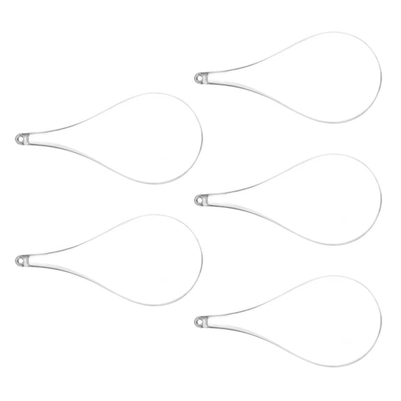 OFFIGAM Set of 5 Clear Teardrop Fillable Plastic Ornaments for Crafting, Party Decorations, and Storage Organizers