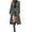 Grey, variant on Women's Long Wool Blend Coat, Classic Double Breasted Trench Coat, Belted Open Front Overcoat, Elegant Lapel Jacket, Casual Long Coat, Trench Style Outerwear, Fall Winter Coat Black M