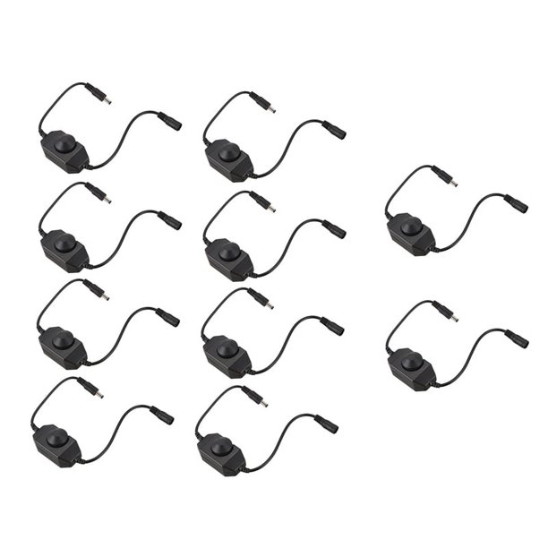 10X 12V / 24V 6A Led Dimmer Controller Ajusta el Brillo para Facilitar el Color , Negro