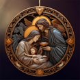 thumbnail image 1 of Decoraciones navideñas, coronas navideñas Kabnic, decoración religiosa de sublimación de nacimiento de Navidad, corona colgante para árbol de Navidad., 1 of 8