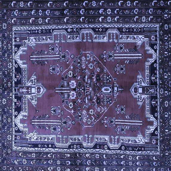 Ahgly Company Indoor Square Persian Blue Traditional Area Rugs, 8' Square