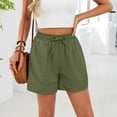 thumbnail image 6 of MEZZALL Women Casual Summer Shorts With Drawstring Waist Pockets Elastic Comfortable Loose Fit Solid Color Basic Shorts Leisure Daily Bottoms, 6 of 9
