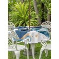 thumbnail image 3 of Outdoor Tablecloth with Umbrella Hole for Patio/Picnic/Party/Camping, Space Rocket Waterproof Table Cloth Round Cover Washable, Modena Abstract Universe Stars Planet (Dia 54"), 3 of 8
