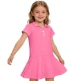 thumbnail image 2 of YOUYEDIAN Robe Polo pour Filles Taille 11-12 Enfants Été Décontractée à Manches Courtes Uniforme Scolaire Tout-Petit Tenue de Golf à Col Tenue Sportive Robe T-Shirt (Rose), 2 of 6