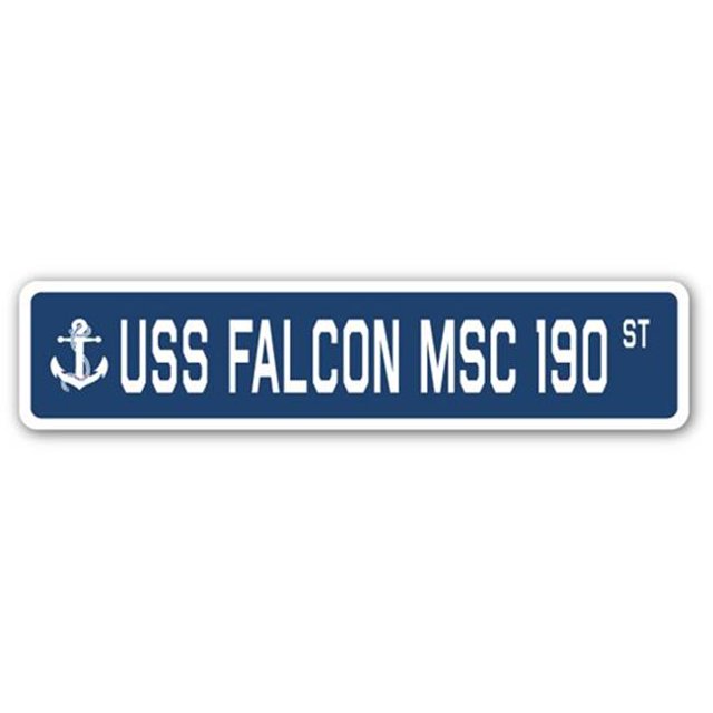 SignMission SSN-Falcon Msc 190 Panneau de Rue 4 x 18 Po. Panneau de Rue A-16 - USS Falcon Msc 190