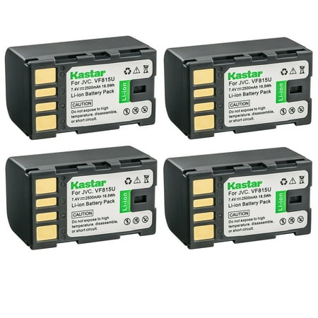 Kastar BN-VF815 Battery 4-Pack Replacement for JVC GZ-MG630AUS GZ-MG630R GZ-MG630RAA GZ-MG630RAG GZ-MG630REK GZ-MG630RUS GZ-MG630S GZ-MG630SAA GZ-MG630SAH GZ-MG630SEK GZ-MG630SUS Camera