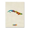 thumbnail image 2 of Trademark Fine Art "Cuba Watercolor Map" Canvas Art by Michael Tompsett, 2 of 4