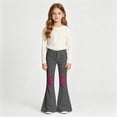 thumbnail image 2 of Rvusndi Flare Pants Girls Flare Leg Jeans Casual Unique Tie Print Design Comfort with Pockets Soft Elastic Waist Stylish Trousers Everyday Wear Relaxed Fit 5-16 Years, 2 of 5
