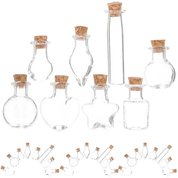OUNONA 48pcs Wishing Bottles with Cork Stoppers for Home Decoration Assorted Color