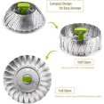 thumbnail image 5 of Vegetable Steamer Basket, Stainless Steel Folding Steamer with Extending Removable Center Handle Insert for Veggie Seafood Cooking to Fit Various Size Pot(5.1" to 9"), 5 of 5