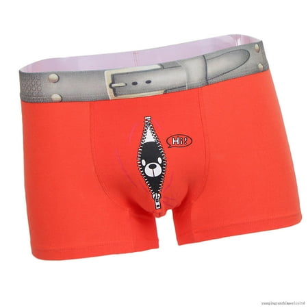 

Soft Men Underwear Shorts Bear Print Underpants Sexy Trunks M-XL