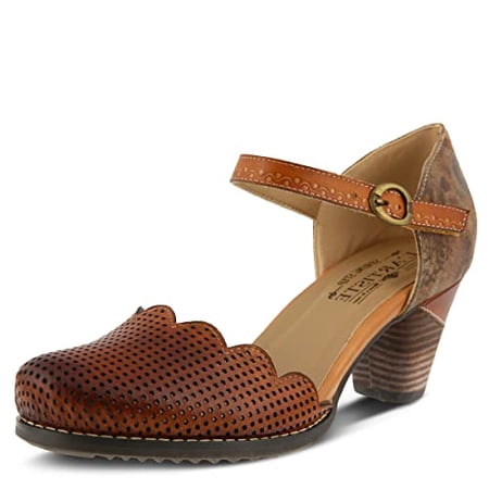 L Artiste Parchelle Women s Hand Painted Leather D Orsay Shoes with Strap