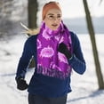 thumbnail image 3 of Shawl Wrap Women Reversible Vintage Jacquard Pashmina Rave Scarf with Fringe, 3 of 5