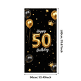 thumbnail image 2 of Black Background Happy 50th Birthday Banner with Golden Balloons Crowns Stars and Cakes Party Decoration Backdrop for Birthday Parties Photography Props Celebrations, 2 of 7