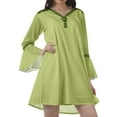 thumbnail image 3 of Moomaya Robes Mini Imprimées Col en V Femmes Manches à Volants Robes de Plage Femmes, 3 of 4
