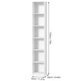 thumbnail image 2 of Bookshelf, 6-Tier Open Bookcase, Corner Bookcase with Storage, Floor Standing Unit, Cloud White, 70.9 Inch Tall, 2 of 9