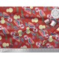 thumbnail image 2 of Soimoi Silk Fabric Fruits,Swim Ring & Goggles Summer Designs Printed Fabric 1 Yard 42 Inch Wide, 2 of 3
