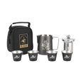 thumbnail image 1 of Juego de té de viaje de acero inoxidable, juego de tazas de té, equipo de decoración portátil, tetera, tazas de té para picnic, Negro con empuñadura, 1 of 9
