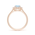 thumbnail image 2 of ANGARA Natural Oval 1 ct Aquamarine Ring with Floral Diamond Halo in 14K Rose Gold for Women (Size-8x6mm) | March Birthstone, Birthday, Anniversary, Jewelry Gift for Women | Natural Aquamarine Ring, 2 of 9