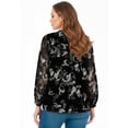 thumbnail image 3 of Roaman's Women's Plus Size Swing Chiffon Pleated Blouse, 3 of 4