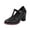 Black, variant on Women T-Strap Brogue Block Heels Adjustable Strap Comfortable Footwear For Office Work Party Daily Casual Use