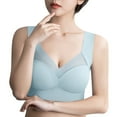 thumbnail image 5 of Lxkfashion Sale Bras for Women Blue Women's Cotton Non-Wired Double Layer Soft Cup Bra, Soft Comfortable Invisible Seamless Under Clothing Bra, Opaque, 5 of 7