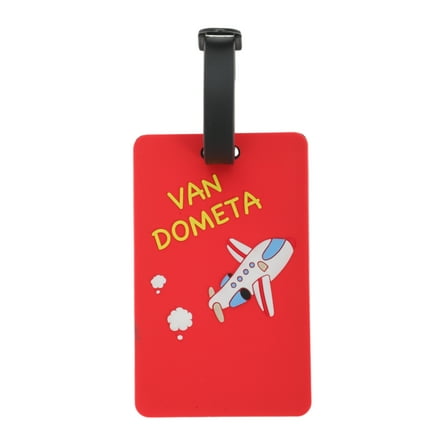 Unique Bargains 1 Pc Cartoon Letter Airplane Luggage Tag for Travel Red