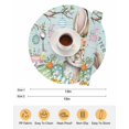 thumbnail image 6 of 13 Inch Round Placemats Set of 6, Turquoise Easter Bunny Non Slip Heat Insulation PP Table Mats, Spring Easter Eggs Floral Wooden Washable Place Mats for Kitchen Dining Party Table Decor, 6 of 7