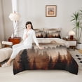 thumbnail image 4 of Homewish Smoky Jungle Bedding Comforter Set, Nature Mountain Tree Twin Comforter Sets, Brown Minimalist Bedding Set, Luxury Bedroom Decor, 4 of 8