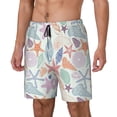 thumbnail image 2 of Uemuo Colorful Seashells Pattern Mens Swim Trunks Quick Dry Board Shorts with Mesh Lining, Stretch Beach Shorts Quick Dry No-Chafing Board Shorts-Large, 2 of 9