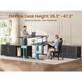 thumbnail image 4 of 55" L Shaped Electric Standing Desk with 6 Fabric Drawers and Storage Shelves, Height Adjustable Computer Desk, Home Office Desk, 4 of 7