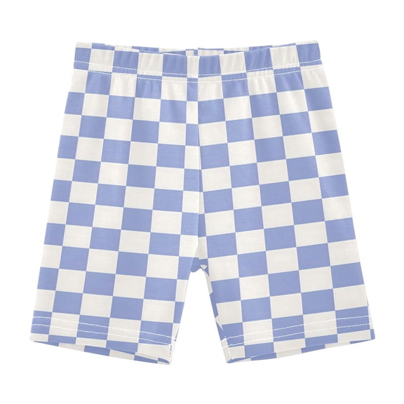 joogoo Blue Checkered Grid Pattern Girls Lined Shorts Bike Dance Bottoms 6T