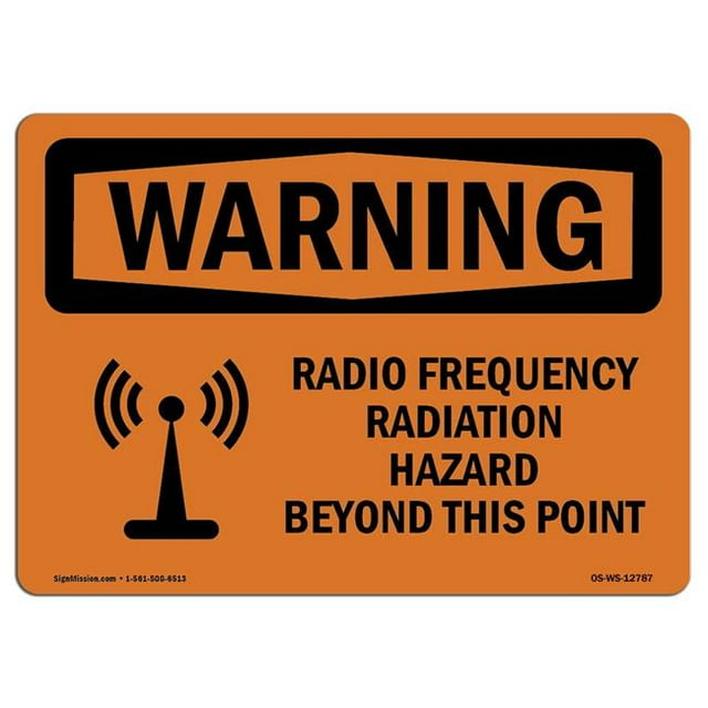 SignMission OS-WS-A-1824-L-12787 18 x 24 in. OSHA Warning Sign - Radio Frequency Radiation Hazard Area