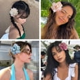 thumbnail image 4 of 6PCS Flower Hair Claw Clips Cute Hair Clips Hawaiian Plumeria FLower Claw clip Flower Clips for Thick Thin Hair Large Flower Hair Claw Clips for Women Non Slip Strong Hold Hair Catch Clamp Barrettes, 4 of 4
