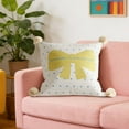 thumbnail image 4 of OAVQHLG3B Bow Pillow Cover 18x18, Throw Pillow Case with Ribbon Pattern, Pastel Aesthetic Cushion for Bedroom, Couch or Women Room Decor, 4 of 6