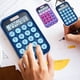 thumbnail image 1 of Calculadora solar con pantalla de 8 dígitos • Calculadora portátil de oficina • ABS azul violeta • 1 batería AAA de respaldo • 16x10x3cm, 1 of 6