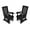 Black-2 seats, variant on Fortune Candy Wood Patio Glider with High Back and Deep Contoured Seat, Heavy Duty 600 lbs, for Outdoor Patio Garden, Black, set of 2
