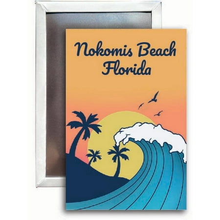 

Nokomis Beach Florida Souvenir 2x3 Fridge Magnet Wave Design