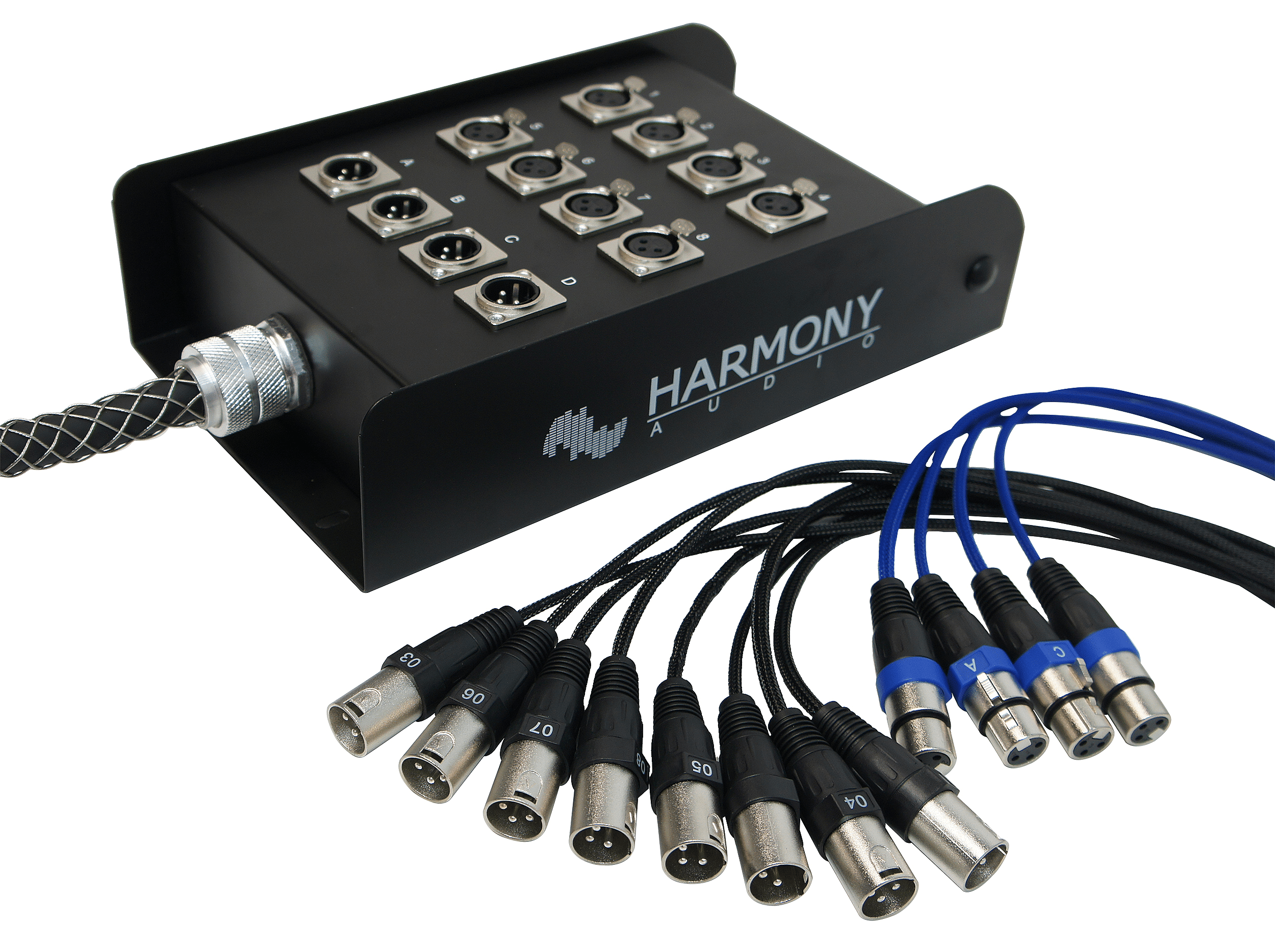 Harmony Audio Stands 12 Channel 25 ft HA-SB1225 XLR Snake Cable (8 Send, 4 Returns)