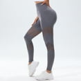 thumbnail image 4 of Women's Hollowed Out High Waisted Yoga Pants, Seamless Hip Lifting Workout Leggings, Quick Dry Running Fitness Pants for Women, Tummy Control Athletic Gym Pants Grey L, 4 of 8