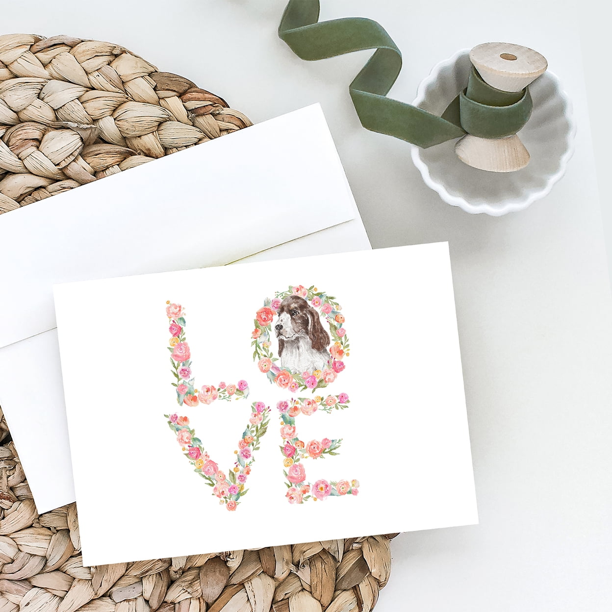 Cocker Spaniel #4 LOVE Greeting Cards and Envelopes Pack of 8 7 in x 5 in