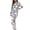 Gray, variant on Womens 2 Piece Flannel Pajamas Cloud Print Crewneck Long Sleeve Pullover Tops & Pants Warm Fleece Cozy Sets