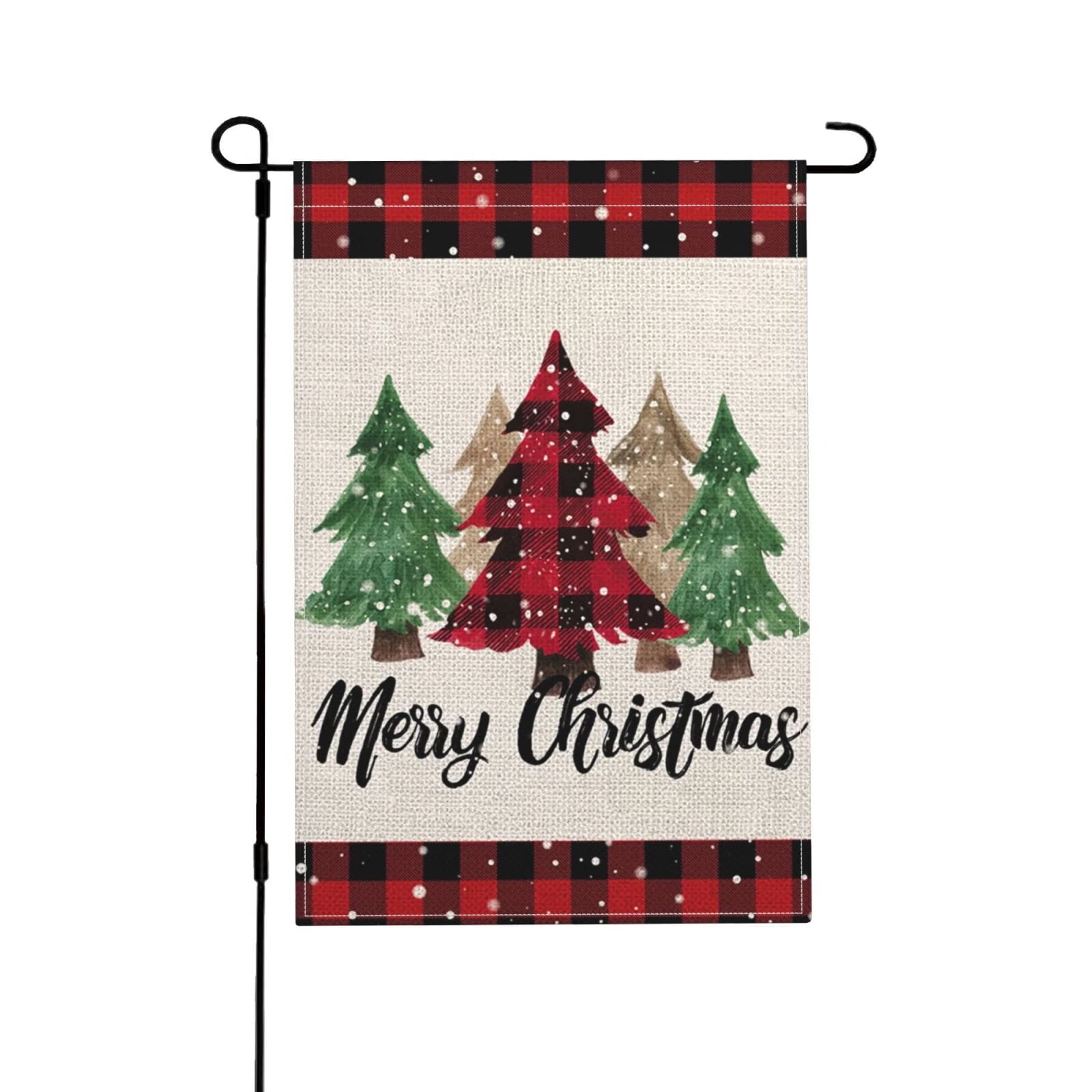 Windy Hill Collection 14" Burlap Buffalo Plaid Angel - Christmas Tree Topper Or Tabletop Decor
