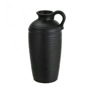 Mainstays Solid Black Ceramic Decorative Jug with Handle, 5.23"L x 4.8"W x 10"H