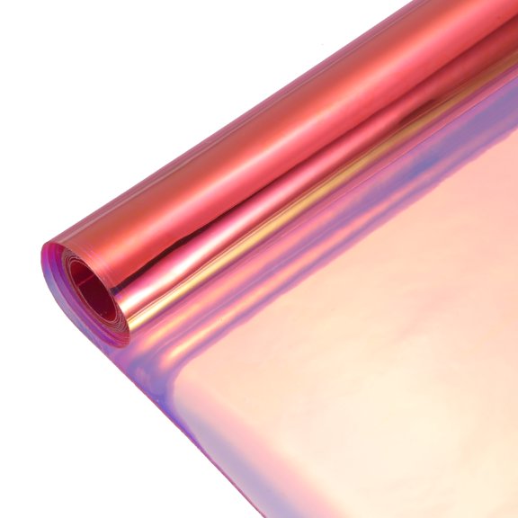 Holographic Clear Vinyl Film Holographic Fabric 12"x48",Laser Red
