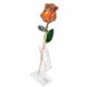 thumbnail image 2 of Flor de rosa dorada de 24 quilates de color naranja brillante con base de regalo para el cumpleaños del día de San Valentín, 2 of 8