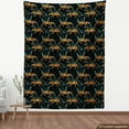 thumbnail image 4 of Ambesonne Nature Fabric by the Yard Upholstery, Tiger Illustration With Leaf, 1 Yard, Marigold Black Mint Green, 4 of 5