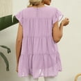 thumbnail image 4 of Timegard Womens Tops Chiffon Cap Sleeve Loose Blouse Lightweight Round Neck Summer Beach Vacation Tops, 4 of 5
