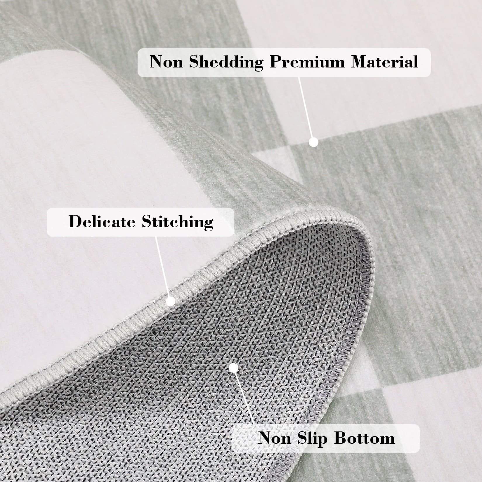 Garvee 10' x 13' Large Area Rug Modern Plaid Rug Checkered Rug Soft Non-Slip Low Pile Rugs for Living Room Bedroom, Gray